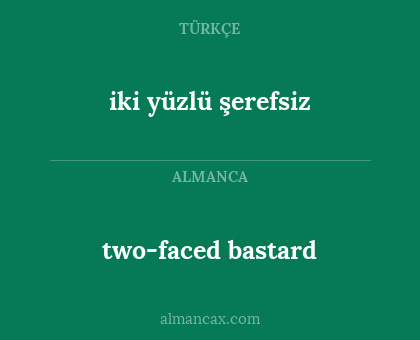 iki yüzlü şerefsiz - two-faced bastard