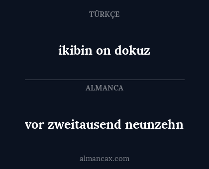 vor zweitausend neunzehn - ikibin on dokuz
