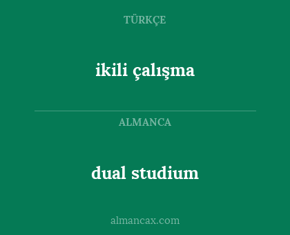 ikili çalışma - dual studium