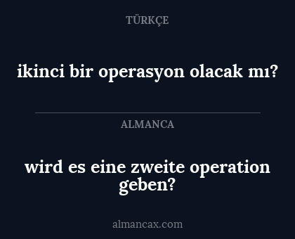 ikinci bir operasyon olacak mı? - wird es eine zweite operation geben?