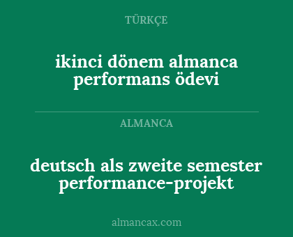 ikinci dönem almanca performans ödevi - deutsch als zweite semester performance-projekt