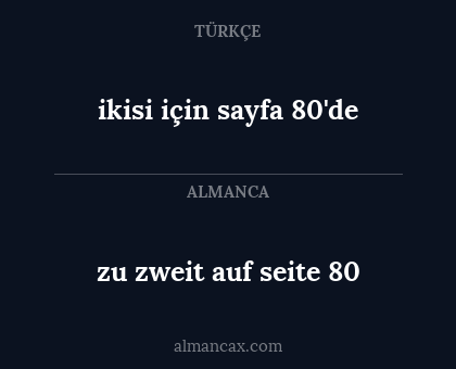 zu zweit auf seite 80 - ikisi için sayfa 80'de
