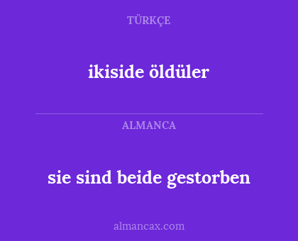 sie sind beide gestorben - ikiside öldüler