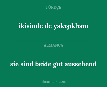ikisinde de yakışıklısın - sie sind beide gut aussehend