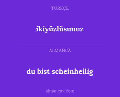 du bist scheinheilig - ikiyüzlüsunuz