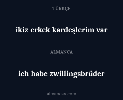 ikiz erkek kardeşlerim var - ich habe zwillingsbrüder