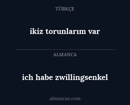 ikiz torunlarım var - ich habe zwillingsenkel