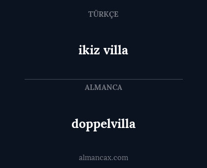 doppelvilla - ikiz villa
