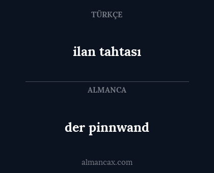 der pinnwand - ilan tahtası