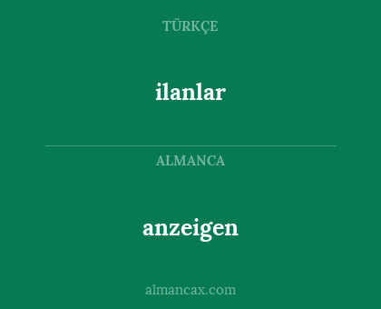 ilanlar - anzeigen