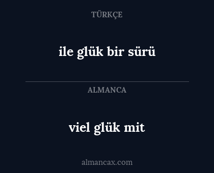 viel glük mit - ile glük bir sürü