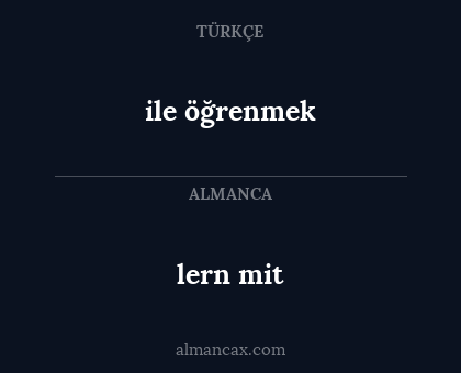lern mit - ile öğrenmek