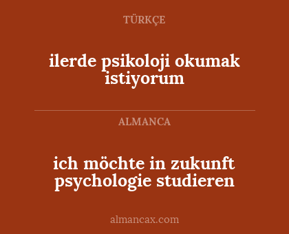 ich möchte in zukunft psychologie studieren - ilerde psikoloji okumak istiyorum