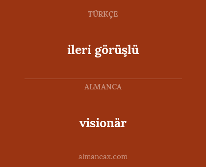 ileri görüşlü - visionär