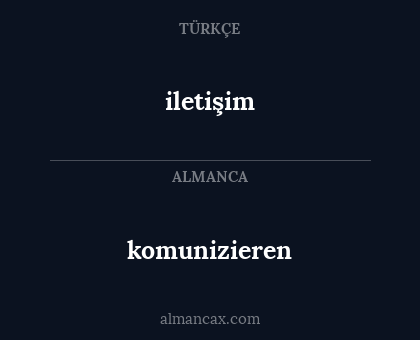 iletişim - komunizieren