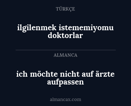 ilgilenmek istememiyomu doktorlar - ich möchte nicht auf ärzte aufpassen
