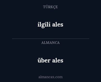 über ales - ilgili ales