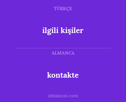 ilgili kişiler - kontakte