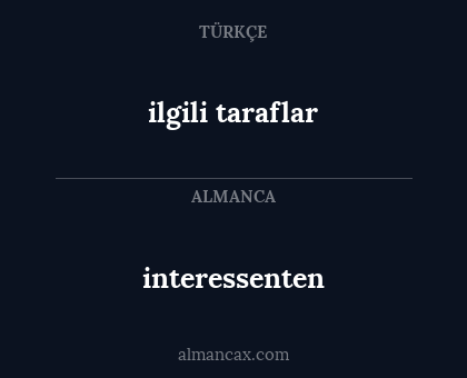 interessenten - ilgili taraflar