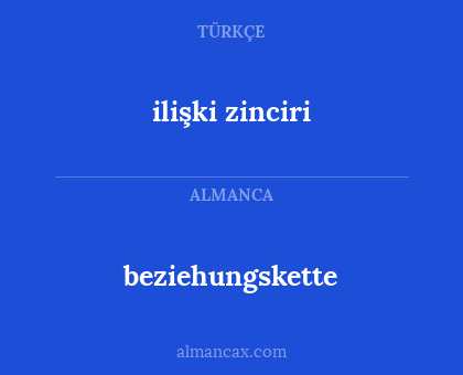 ilişki zinciri - beziehungskette