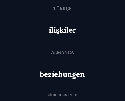 beziehungen - ilişkiler