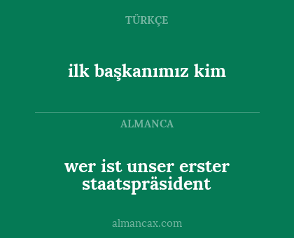 ilk başkanımız kim - wer ist unser erster staatspräsident