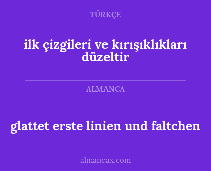 glattet erste linien und faltchen - ilk çizgileri ve kırışıklıkları düzeltir