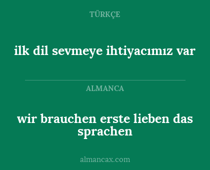 wir brauchen erste lieben das sprachen - ilk dil sevmeye ihtiyacımız var