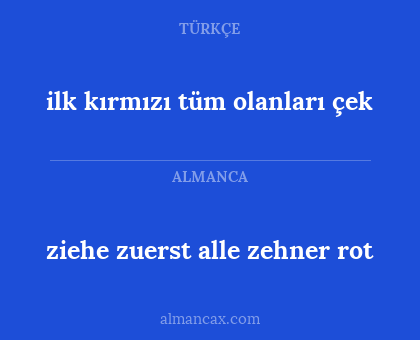 ziehe zuerst alle zehner rot - ilk kırmızı tüm olanları çek