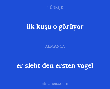 er sieht den ersten vogel - ilk kuşu o görüyor