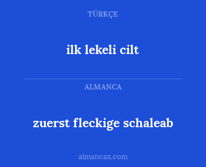 zuerst fleckige schaleab - ilk lekeli cilt