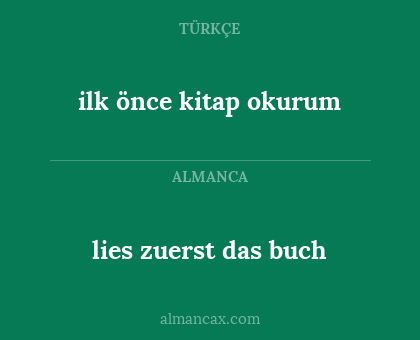 ilk önce kitap okurum - lies zuerst das buch
