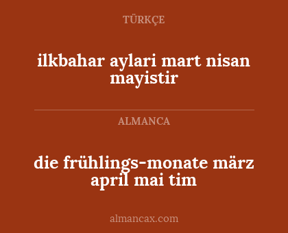 ilkbahar aylari mart nisan mayistir - die frühlings-monate märz april mai tim