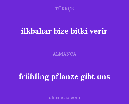 frühling pflanze gibt uns - ilkbahar bize bitki verir