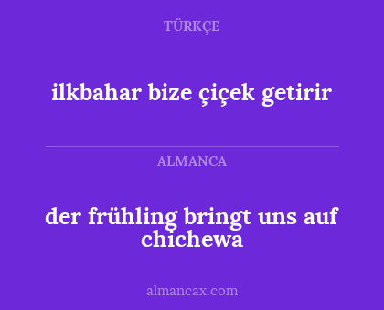 ilkbahar bize çiçek getirir - der frühling bringt uns auf chichewa