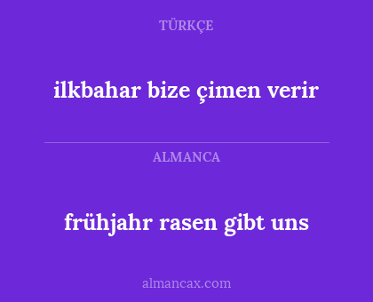 ilkbahar bize çimen verir - frühjahr rasen gibt uns