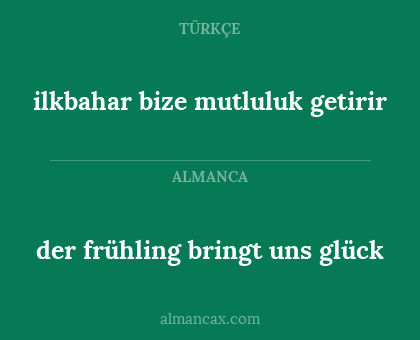 ilkbahar bize mutluluk getirir - der frühling bringt uns glück