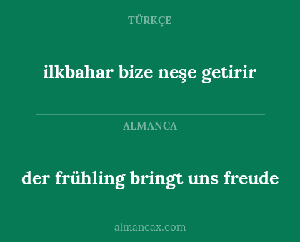 ilkbahar bize neşe getirir - der frühling bringt uns freude