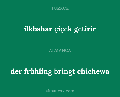 ilkbahar çiçek getirir - der frühling bringt chichewa