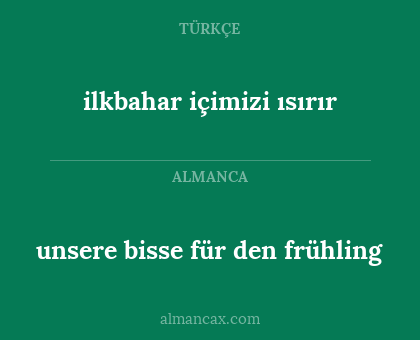 ilkbahar içimizi ısırır - unsere bisse für den frühling