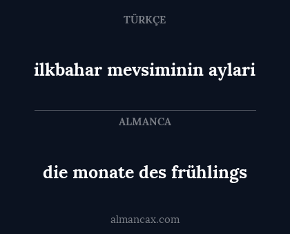 die monate des frühlings - ilkbahar mevsiminin aylari