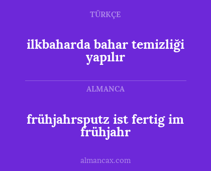 frühjahrsputz ist fertig im frühjahr - ilkbaharda bahar temizliği yapılır