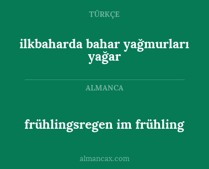 frühlingsregen im frühling - ilkbaharda bahar yağmurları yağar