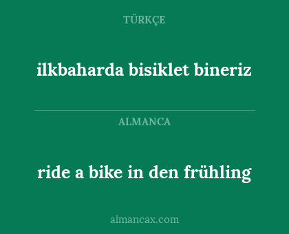 ilkbaharda bisiklet bineriz - ride a bike in den frühling