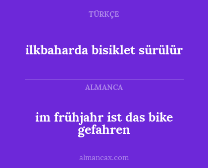 im frühjahr ist das bike gefahren - ilkbaharda bisiklet sürülür