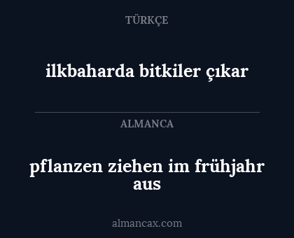 ilkbaharda bitkiler çıkar - pflanzen ziehen im frühjahr aus