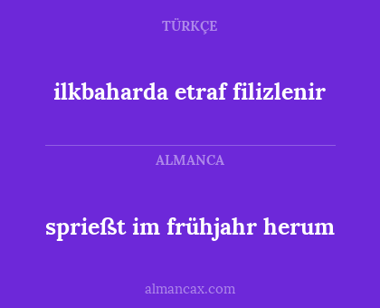 ilkbaharda etraf filizlenir - sprießt im frühjahr herum