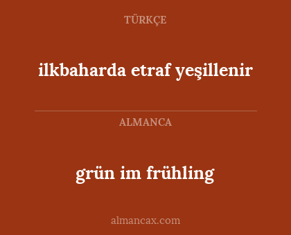 grün im frühling - ilkbaharda etraf yeşillenir