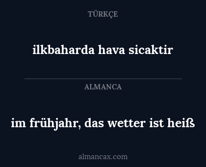 ilkbaharda hava sicaktir - im frühjahr, das wetter ist heiß
