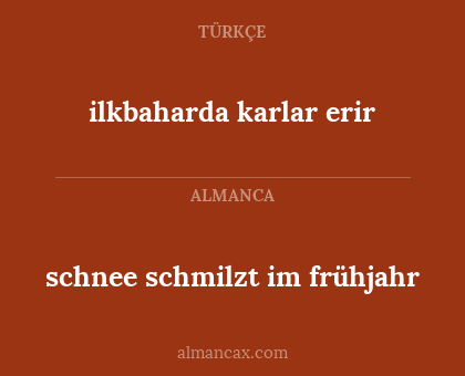 schnee schmilzt im frühjahr - ilkbaharda karlar erir